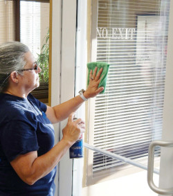 MPS offers professional janitorial services such as glass surface cleaning.