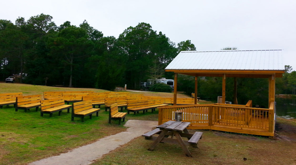 State Park Amphitheater and benches constructed by Mainstreet Property Services.