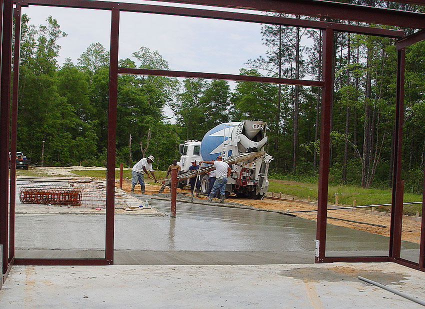 Pouring concrete for the Youth Center - MPS.
