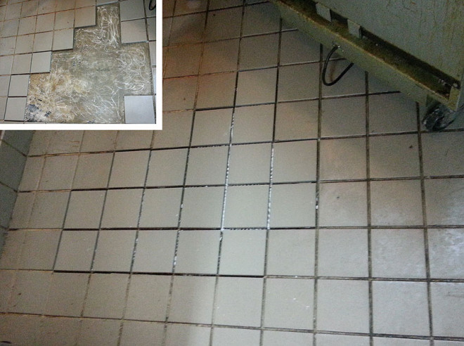 Tile repair by Mainstreet Property Services.