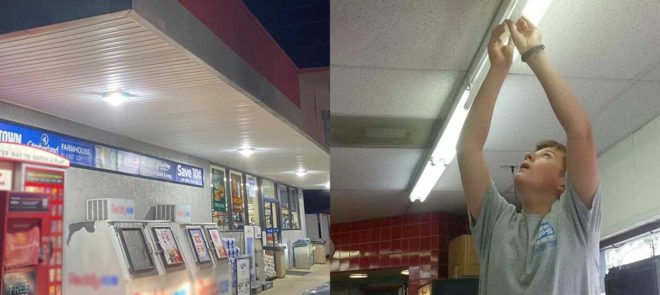Chainstore lighting replacement by MPS - Mainstreet Property Services.